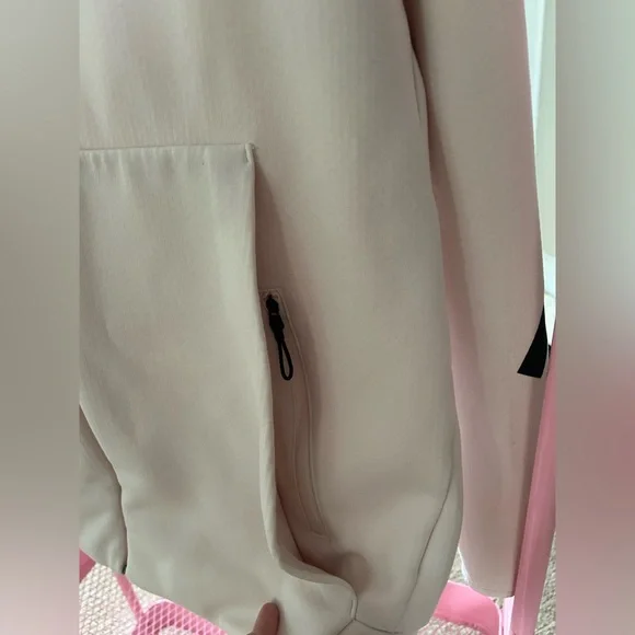 Adidas Womens Z.N.E. Full Zip Light Pink Hoodie with Black Accents - Size L - Picture 2 of 8